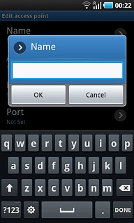 Key in Vodafone Internet and press OK.