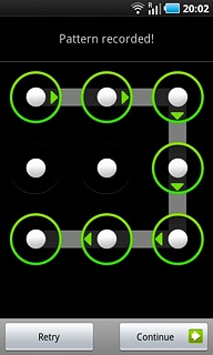 Press Continue.Repeat the selected phone lock code to confirm.