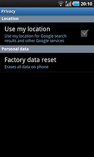 Press Factory data reset.