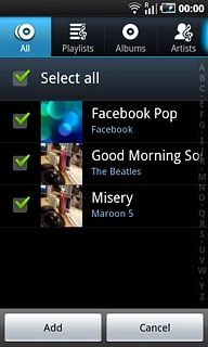 When the box next to an audio file is ticked (V), it's selected.