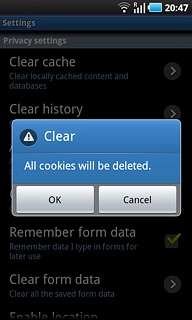 Press OK to confirm.