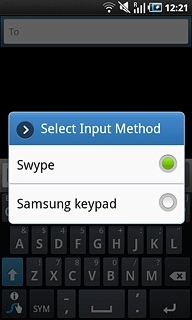If you select Samsung keypad: