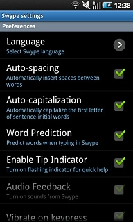 When the box next to the menu item is ticked (V), the function is turned on.