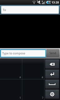 To key in symbols:Key in the required symbols in the bottom right field.Your phone automatically suggests a letter, number or character matching what you've keyed in.