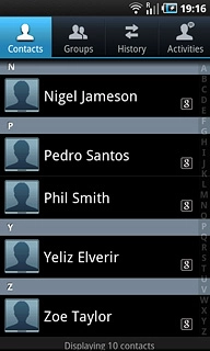 Press the required contact.