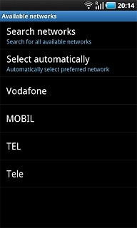 Your phone will search for networks within range and a list of available networks will show on your display.Press the required network.Your display will tell you if you've access to the network you've chosen.