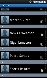 Press the required contact.