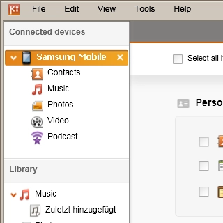 Select your phone on the list of connected devices.