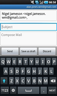Press Subject.Key in a subject for the email message.