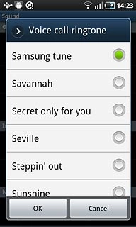 Once you've found a ring tone you like, press OK.