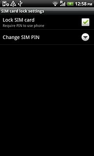 When the box next to the menu item is ticked (V), use of PIN is turned on.