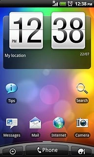 The alarm icon shows that the alarm is set.Further information:Set the alarm