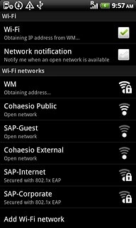 When the box next to the menu item is ticked (V), Wi-Fi is turned on.