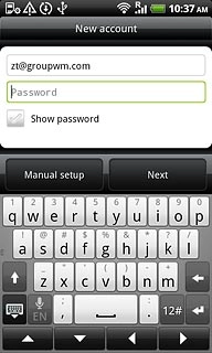 Press Password and key in the password for your email account.