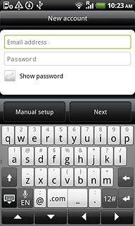 Press Email address and key in your email address (such as name@provider.com).