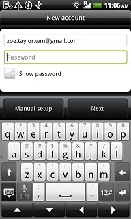 Press Password and key in the password for your email account at your email provider.