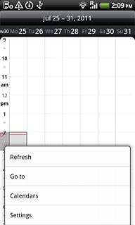 Press Settings.Follow the instructions on the display to select the required settings for the calendar.