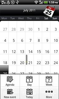 Press one of the following views (depending on the current view):Agenda