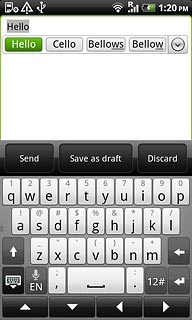 Press the required word to insert it.
