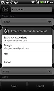 The steps below are based on the Phone phone book. If you select another phone book, there may be some differences in relation to the instructions.