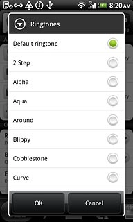 Press the required ringtone to listen to it.