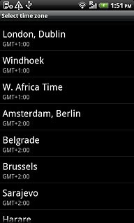 Press the required time zone.