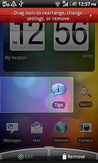 To move a display shortcut:Press and hold the required shortcut.Drag the shortcut to the required position.