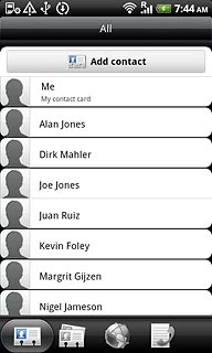 Press the required contact.The contact details are displayed.