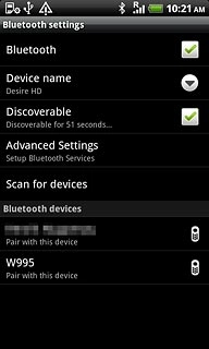 Press the required Bluetooth device.