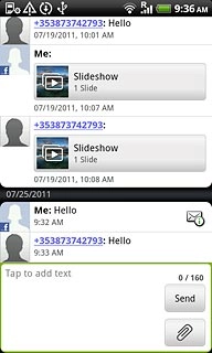 Press and hold the required text message until a pop-up menu is displayed.
