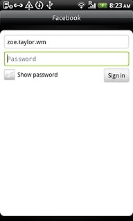 Key in your email address and username.Press Password and key in your password.