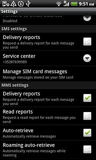 Press Roaming auto-retrieve to turn the function on or off.