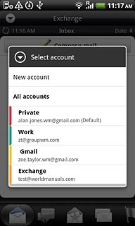 Press the required email account.