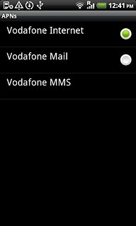 Press the field next to Vodafone Internet to fill in the field.