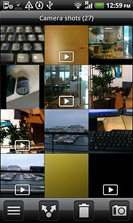 Go to the required folder.Press the required picture or the required video clip.