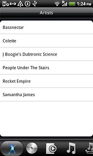 Press the required audio file or the required playlist.
