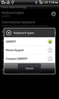 Press QWERTY, Phone Keypad or Compact QWERTY.