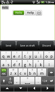 Press the required word to insert it.