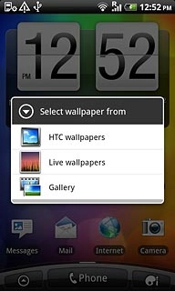 If you select HTC wallpapers or Live wallpapers: