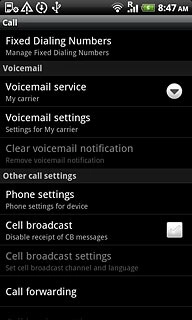 Press Voicemail settings.