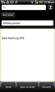 Press the message field.Write the text for your email message.