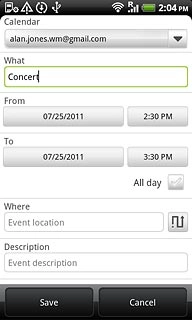 Press the fields below From and To and follow the instructions on the display to select start and end time.Follow the instructions on the display to key in further information.