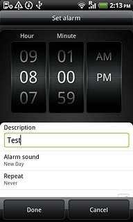 Press Alarm sound.Go to the required folder.