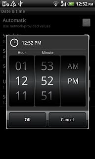 Slide the numbers up or down to set the time.