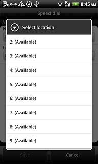 Press the required speed dialling key.