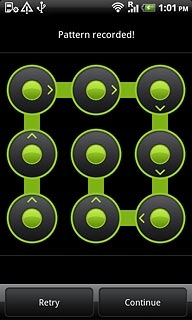 Press Continue.Repeat the selected phone lock code to confirm.