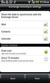 Press Push mail, or Every 15 minutes.