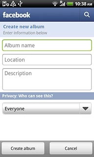 Key in the required information and press Create album.