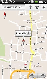 Press the information field above the destination.