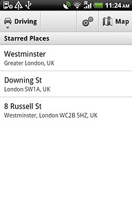 Press the required destination.